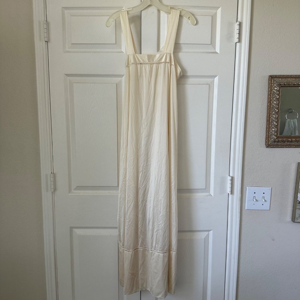 Vassarette vintage 1950s white ivory nylon sleeveless nightgown slip robe set - Picture 6 of 9